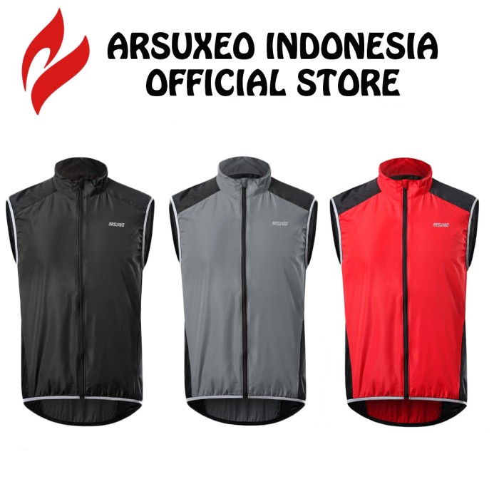 Terlaris Set Vest Rompi Sepeda Waterproof Pria Wanita Roadbike Mtb / Arsuxeo 20V1