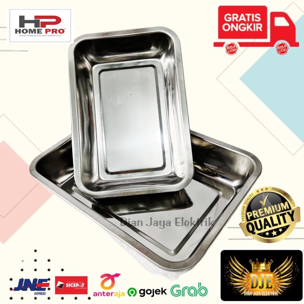 HOMEPRO baking tray nampan segi baki stainless Tinggi 7cm uk 32cm 36cm