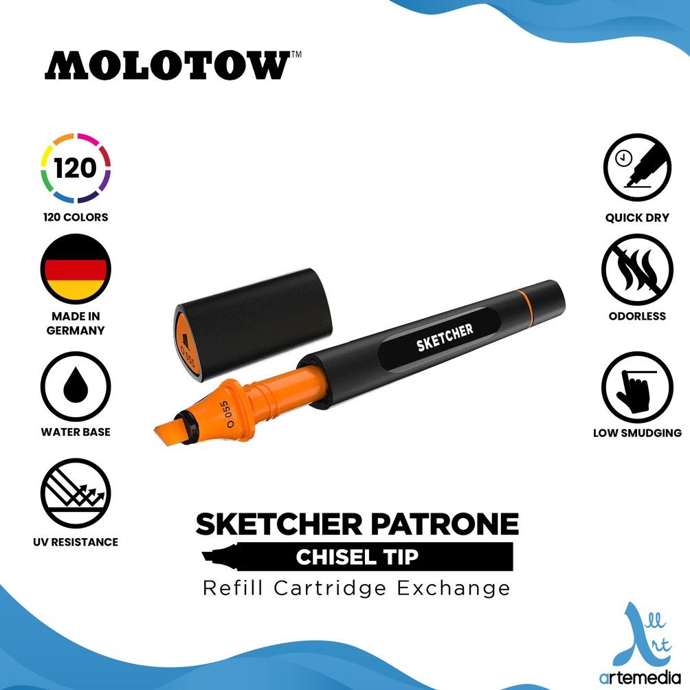 

Molotow Sketcher Patrone Chisel Tip Refill Cartridge Exchange - 1/3
