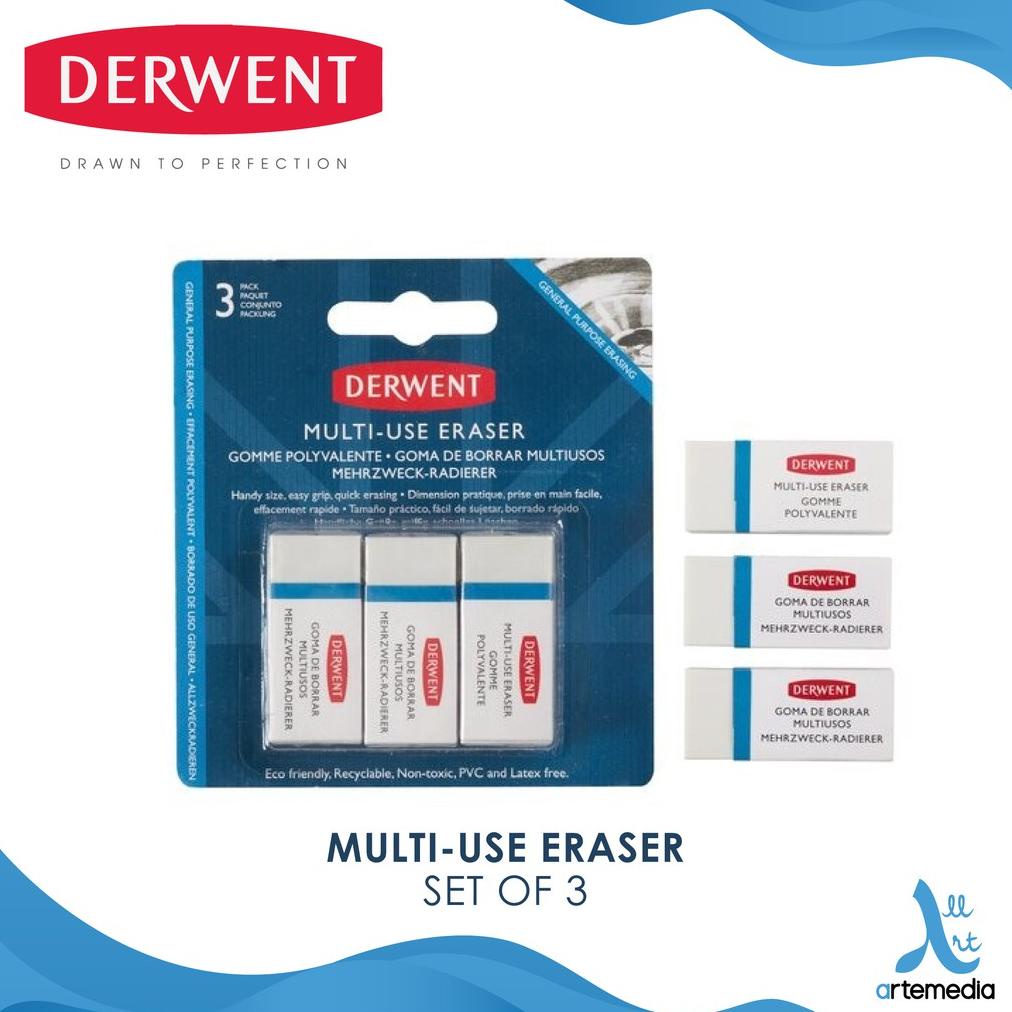 

Penghapus Derwent Multi Use Eraser Set 3 Blister Pack