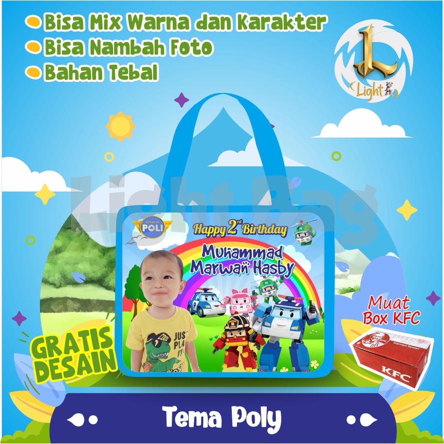 

Goodie Bag Poly /Tas Ultah Custom/Goodie Bag Custom/Tas Ultah Unik/Souvenir Custom