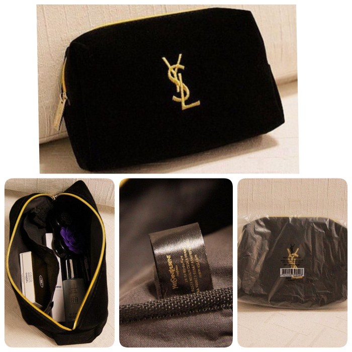 Terlaris Pouch Makeup Ysl Yvest Saint Laurent Beauty Gift Suede