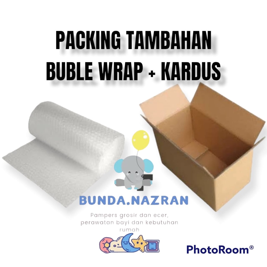 Tambahan packing KARDUS dan BUBBLEWARP