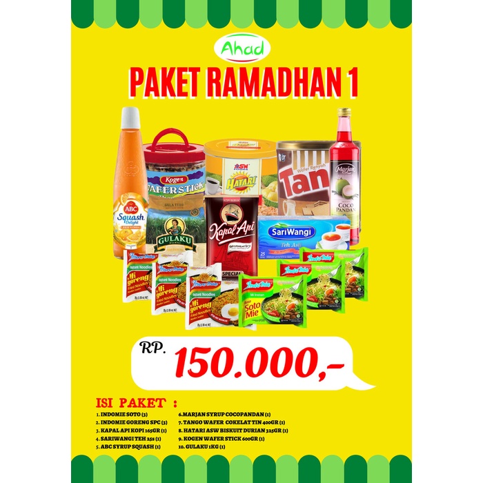 

PAKET LEBARAN MURAH / PARCEL IDUL FITRI HEMAT 150.000