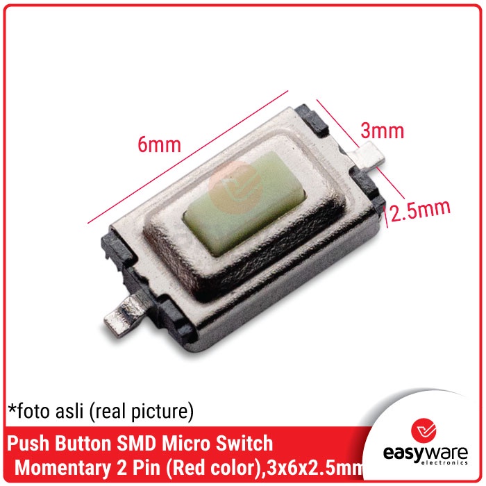 3x6x2.5mm Push Button SMD Micro Switch Momentary 2 Pin Tact Switch 3x6