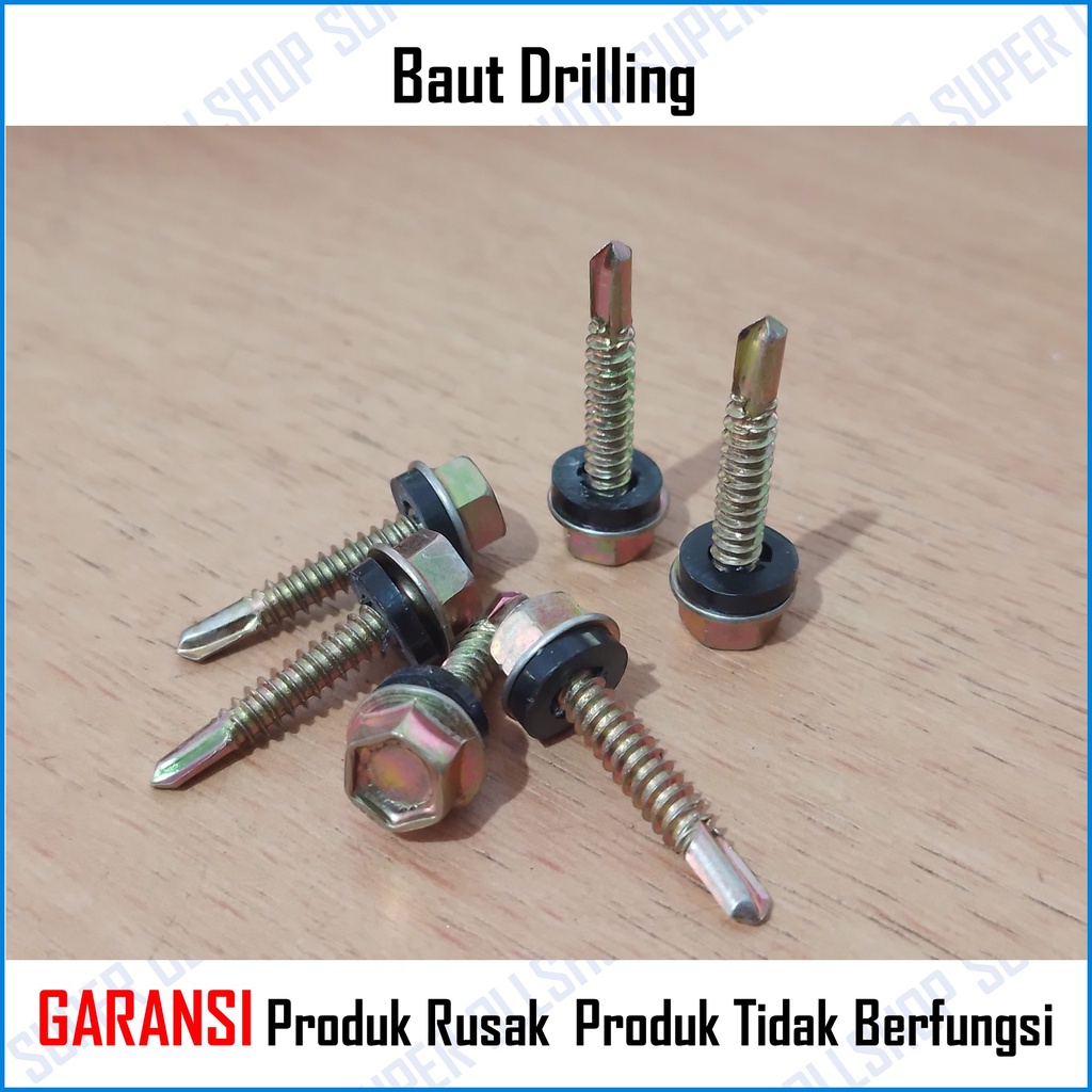 Sekrup Roofing Kuning 12X20 2 Cm / Baut Baja Ringan Drilling 12X30 3 Cm / Baut Skrup Driling 12X25 2.5 Cm 12X40 4 Cm Murah