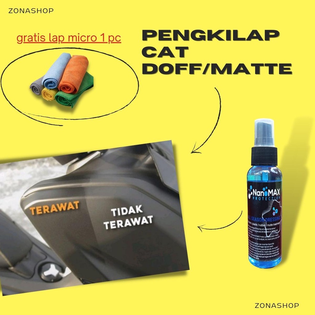 Pengkilap Body Motor Warna Doff Cat Dof Matte Penegas Warna Motor Dof Penghitam Plastik Trim Dasboard 100ml Dof Cairan Pengkilap Cat Dop
