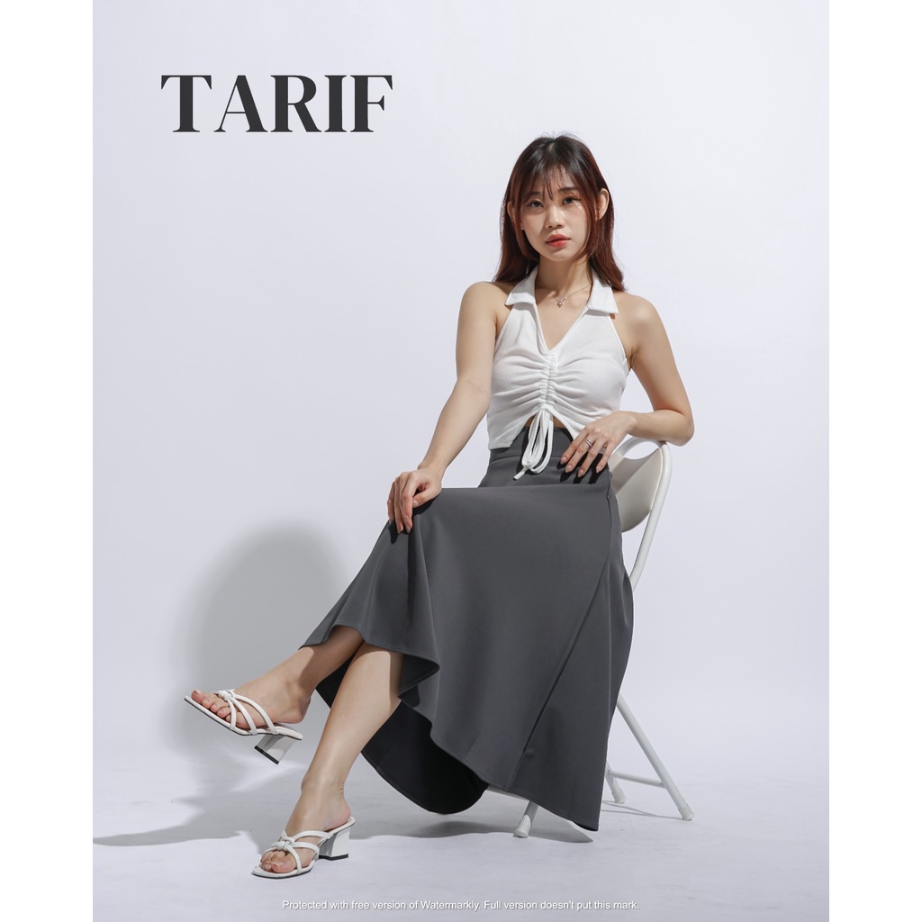 Natasya Midi Flare Skirt By TARIF - Rok High Waist 3/4