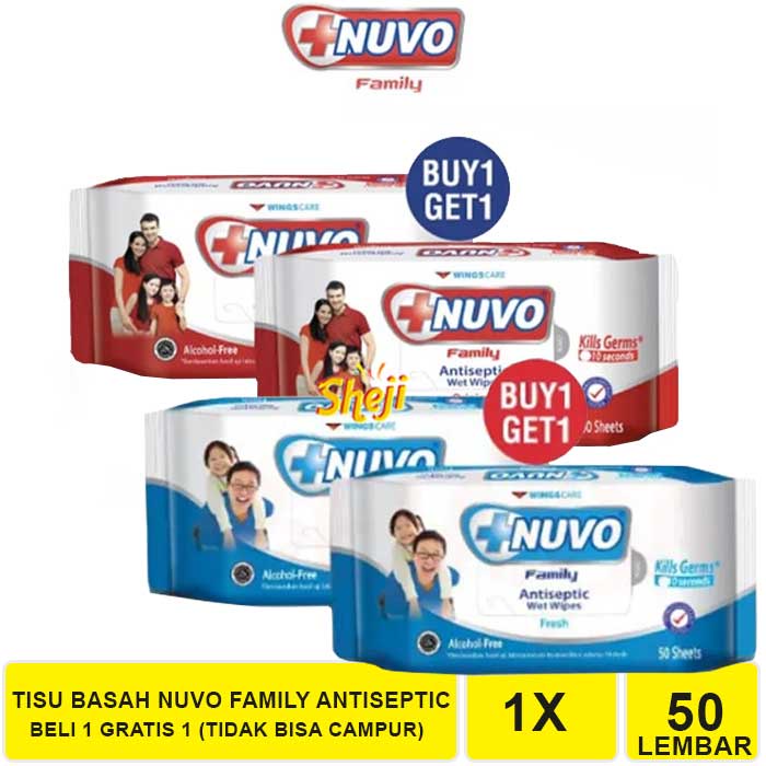 TISU BASAH NUVO ORIGINAL ANTISEPTIC 50 SHEETS