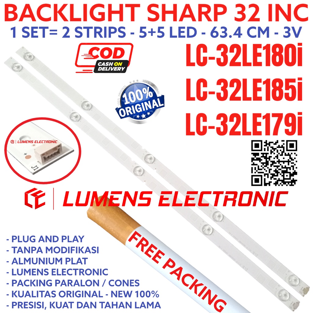 BACKLIGHT TV LED SHARP 32 INC LC 32LE180 32LE185 32LE179 32LE180I 32LE185I 32LE179I LC-32LE180i LC-3