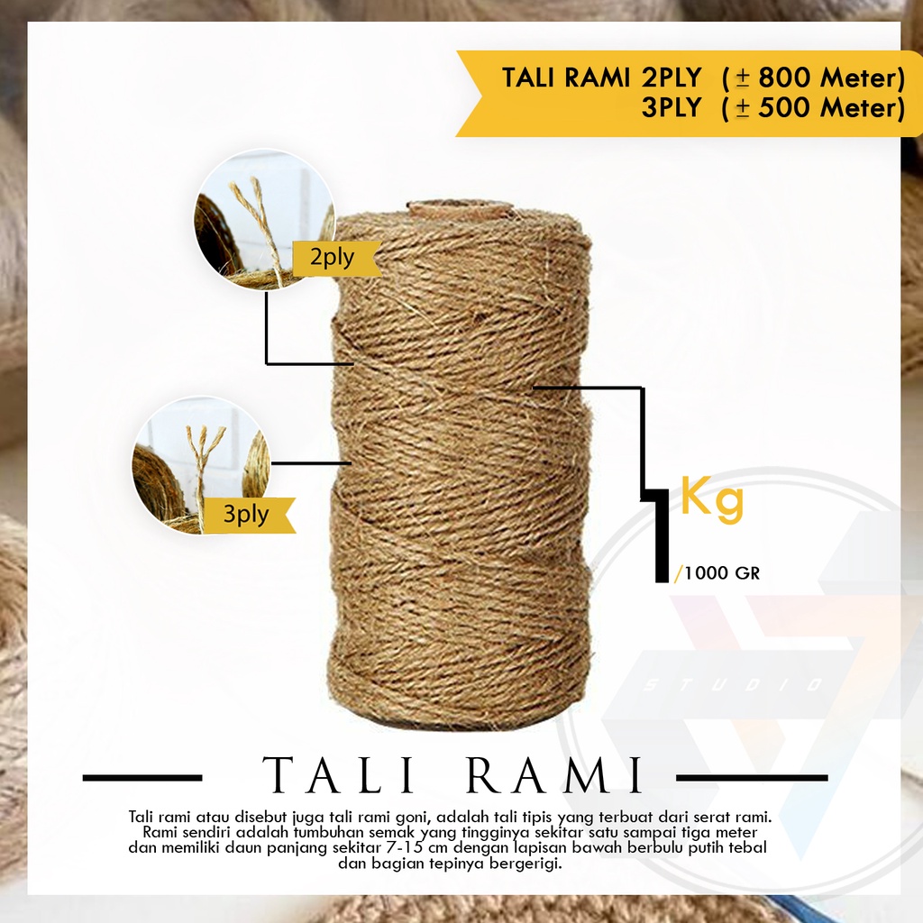 Tali Rami Goni 2ply 800m / 3ply 500m berat 1kg