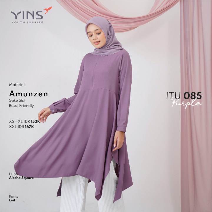 Tunik Youth Inspire ITU 085 / Tunik Remaja Wanita Muslim Dovetail - Dusty Tosca - Grey - Purple Terbaru 2023