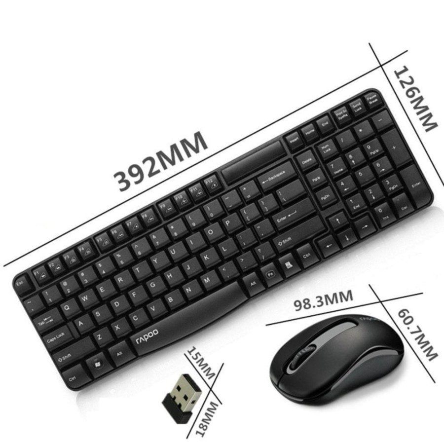 Rapoo X1800S Wireless Optical Keyboard + Mouse Combo