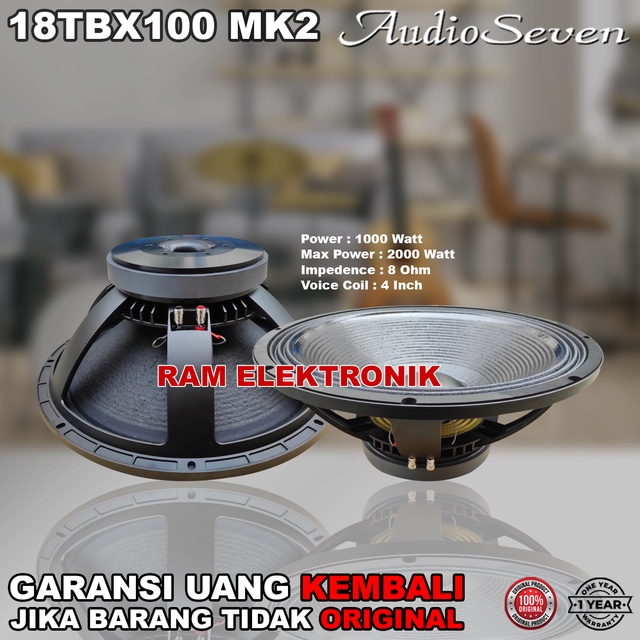 Speaker 18 Inch 18TBX100 / 18 TBX 100 MK II Audio Seven Original