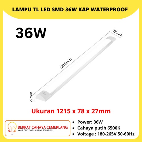Terlaris Lampu Tl 36W Led Plus Kap Waterproof