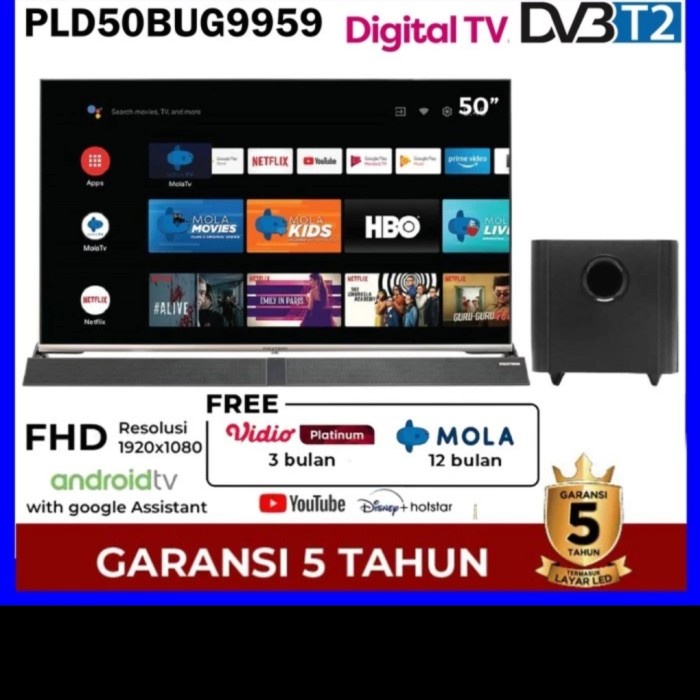 Polytron PLD50BUG9959 Smart Android Tv soundbar 50 inch