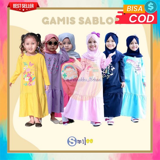Gamis Anak Dress Set Hijab 2Thn 12 Tahun Syari 2 3 Tahun Mewah Premium Viral Terbaru Ootd Kekinian B
