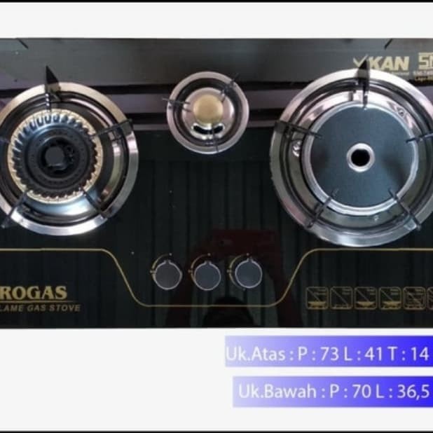[ PROGAS ] KOMPOR GAS KACA / TANAM PROGAS 3 TUNGKU - MIX INFRARED
