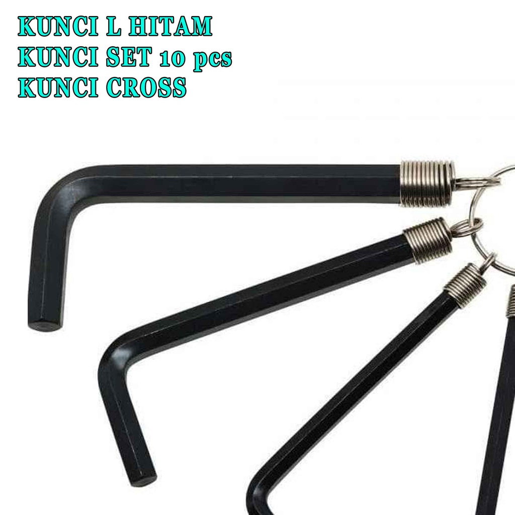 Bend Wrench Set* Kunci L Hitam* Kunci Cross* Kunci Set 10pcs