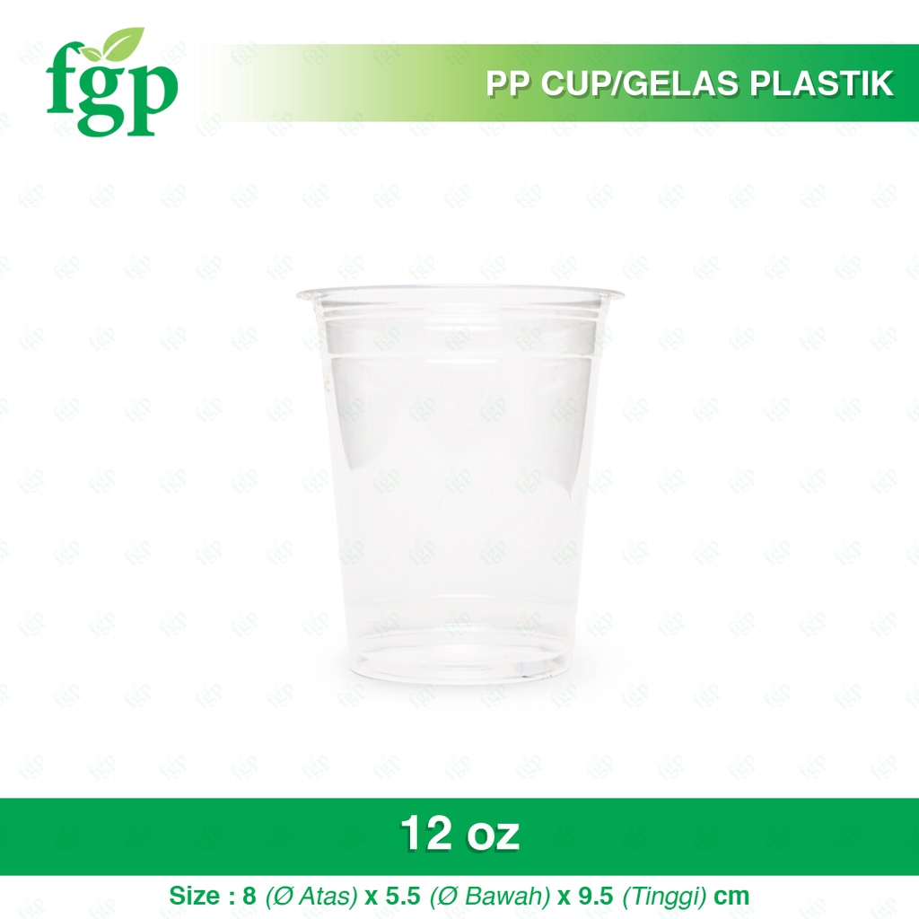 PP Cup/ Gelas Plastik/ Gelas Jus 12 Oz Isi 50 pcs