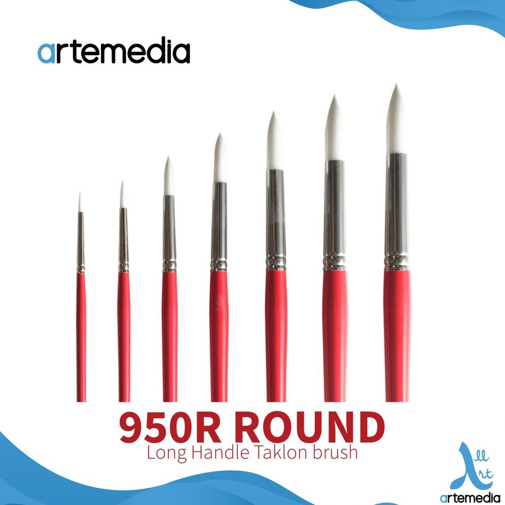 

Kuas Lukis Artemedia 950R Round White Taklon Brush