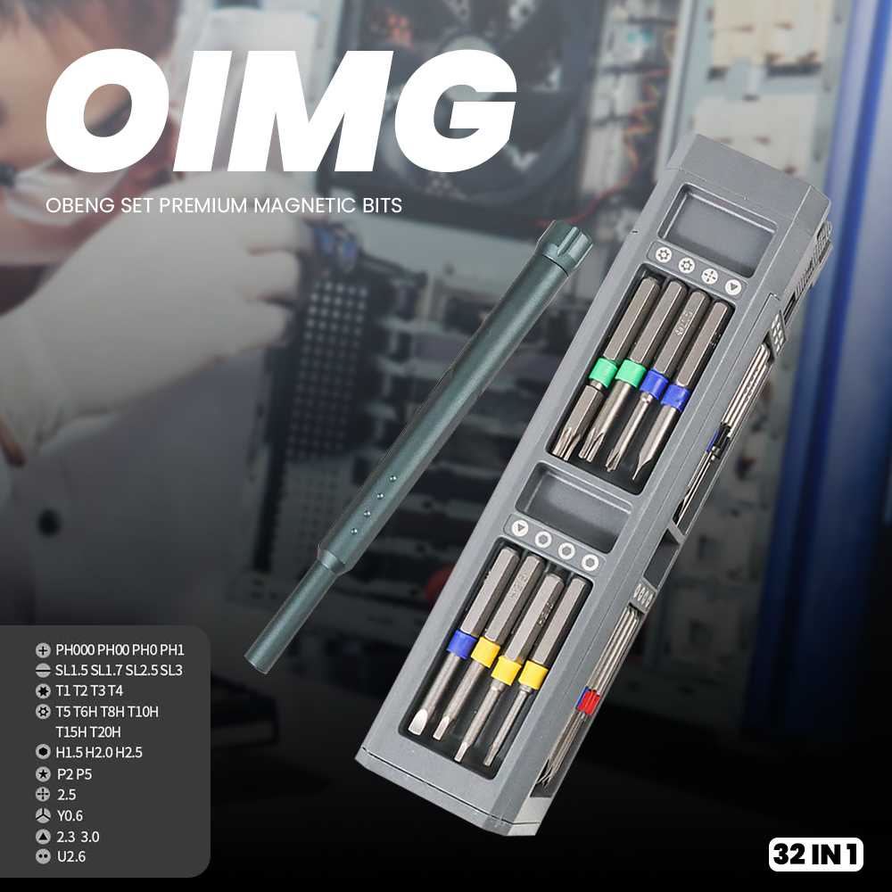 (BISA COD) FTIHSHP OIMG Obeng Set Premium Magnetic Bits 32 in 1 - IM226