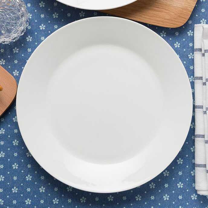 Piring Plastik Melamine Dish Plate 11 Inch - DS-028-11 - White