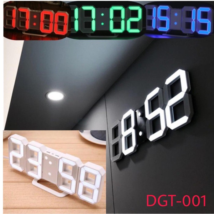 COD jam meja digital 3D/jam dinding digital 3d/souven - Merah