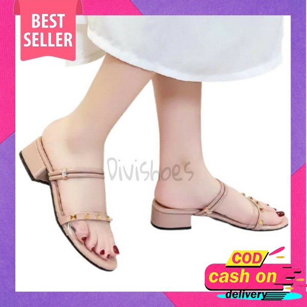 Sepatu Balet Wanita Zr Vynil Ballet Flatshoes Heels 2Cm Premium Import, Hitam Black Transparan Trans