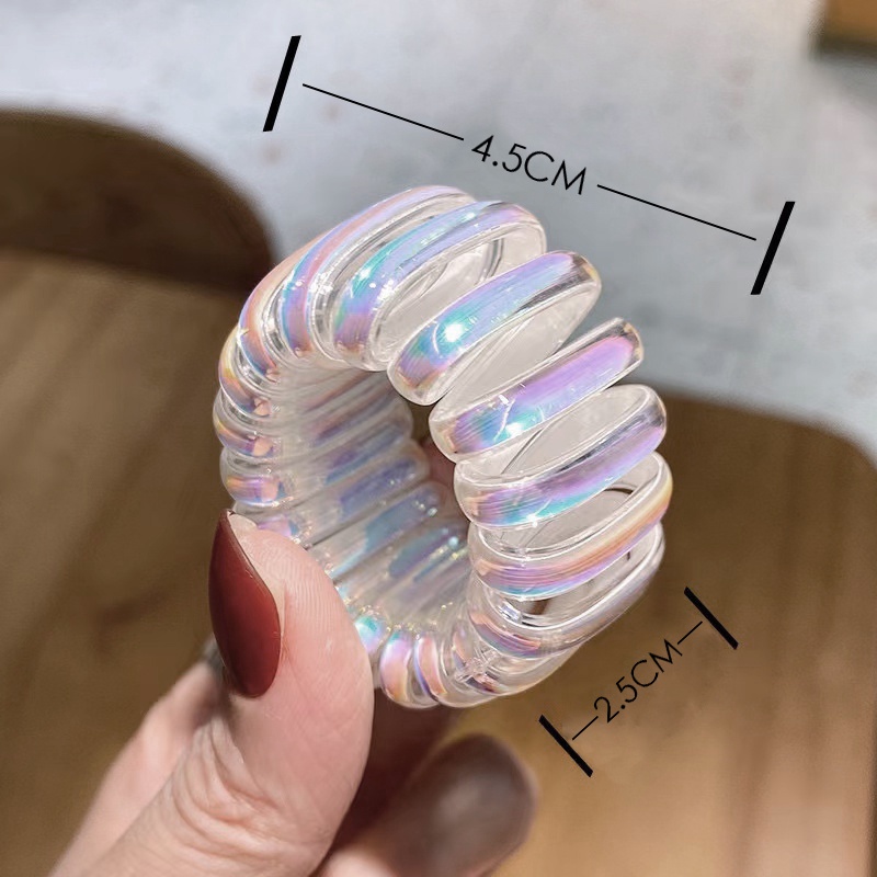 Ikat Rambut Spiral Wanita - Karet Rambut Kabel Telepon Gelang Korea Elastis Import Spiral Fashion Wanita