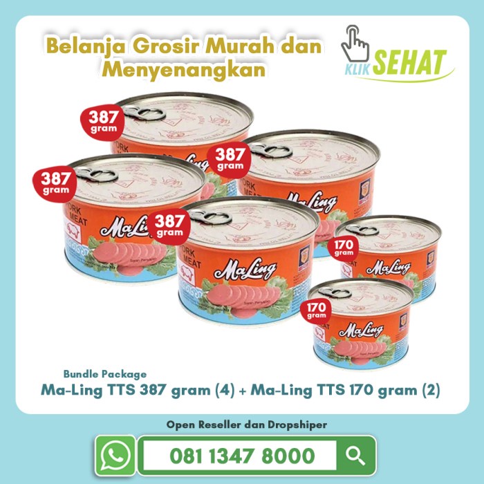 

MALING TTS PORK 397 GRAM (4 PCS) + MALING TTS PORK 170 GRAM (2 PCS)