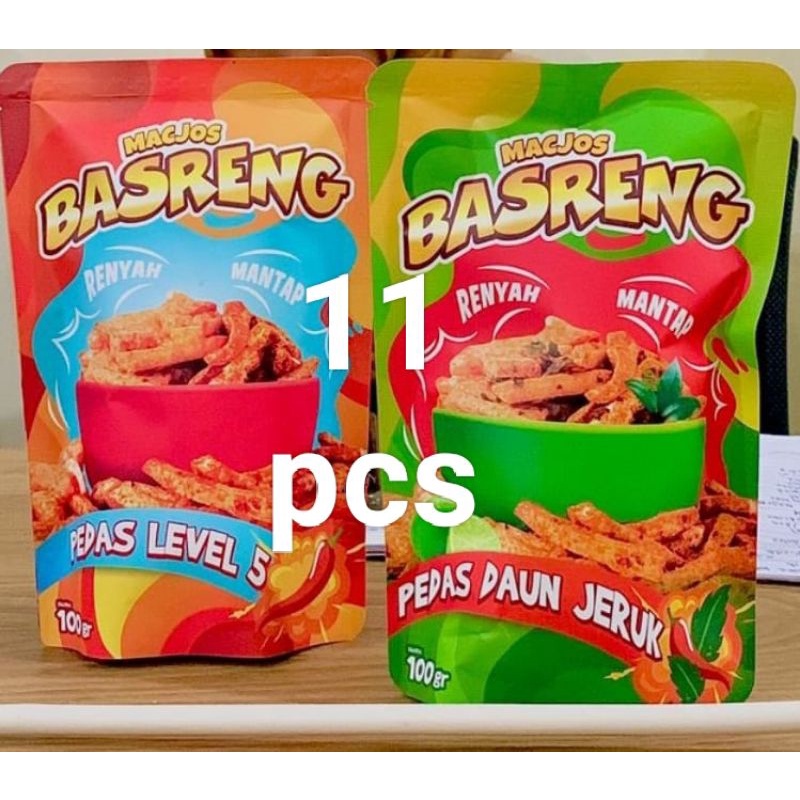 

Paket Reseller 11 pcs Basreng macjos, cemilan ringan, bakso goreng, request rasa