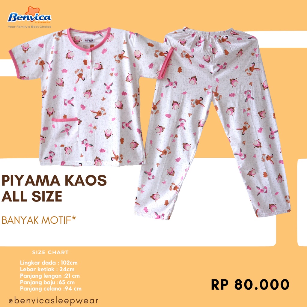 BAJU TIDUR CELANA PANJANG KAOS ALL SIZE ADEM BANYAK MOTIF SIULIE