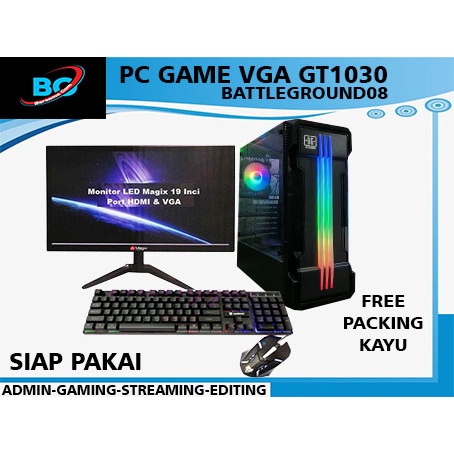 TERBARU PC Gaming core i5 10400f fit VGA GTX 750 TI 4 GB curve 24