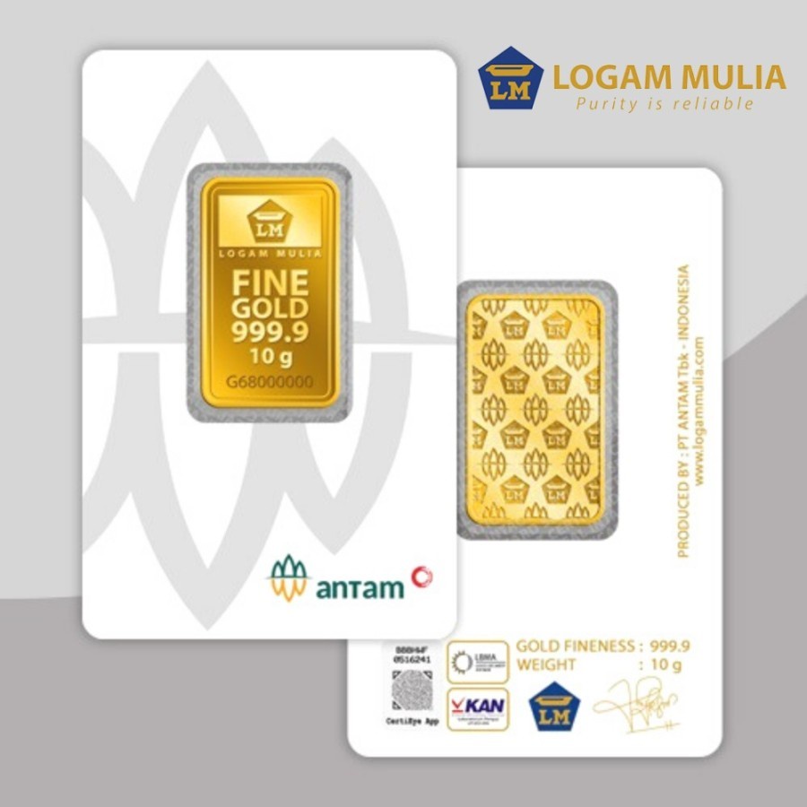 LOGAM MULIA (LM), EMAS BATANGAN ANTAM 10 GRAM CERTIEYE 2021 - 2022