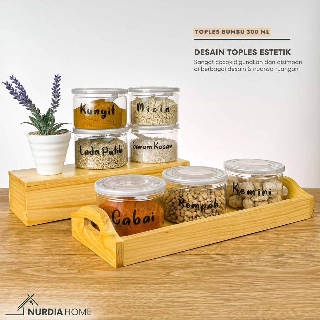 Toples Bumbu Dapur 300 ml Nurdia Home (Tempat bumbu dapur / Wadah bumbu / Botol Bumbu) - J02