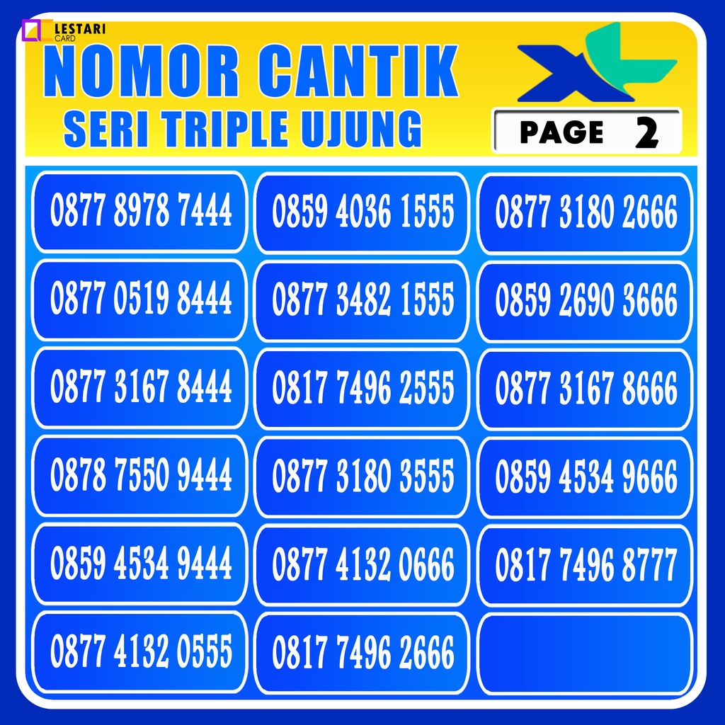 Kartu Perdana Nomor Cantik XLTriple