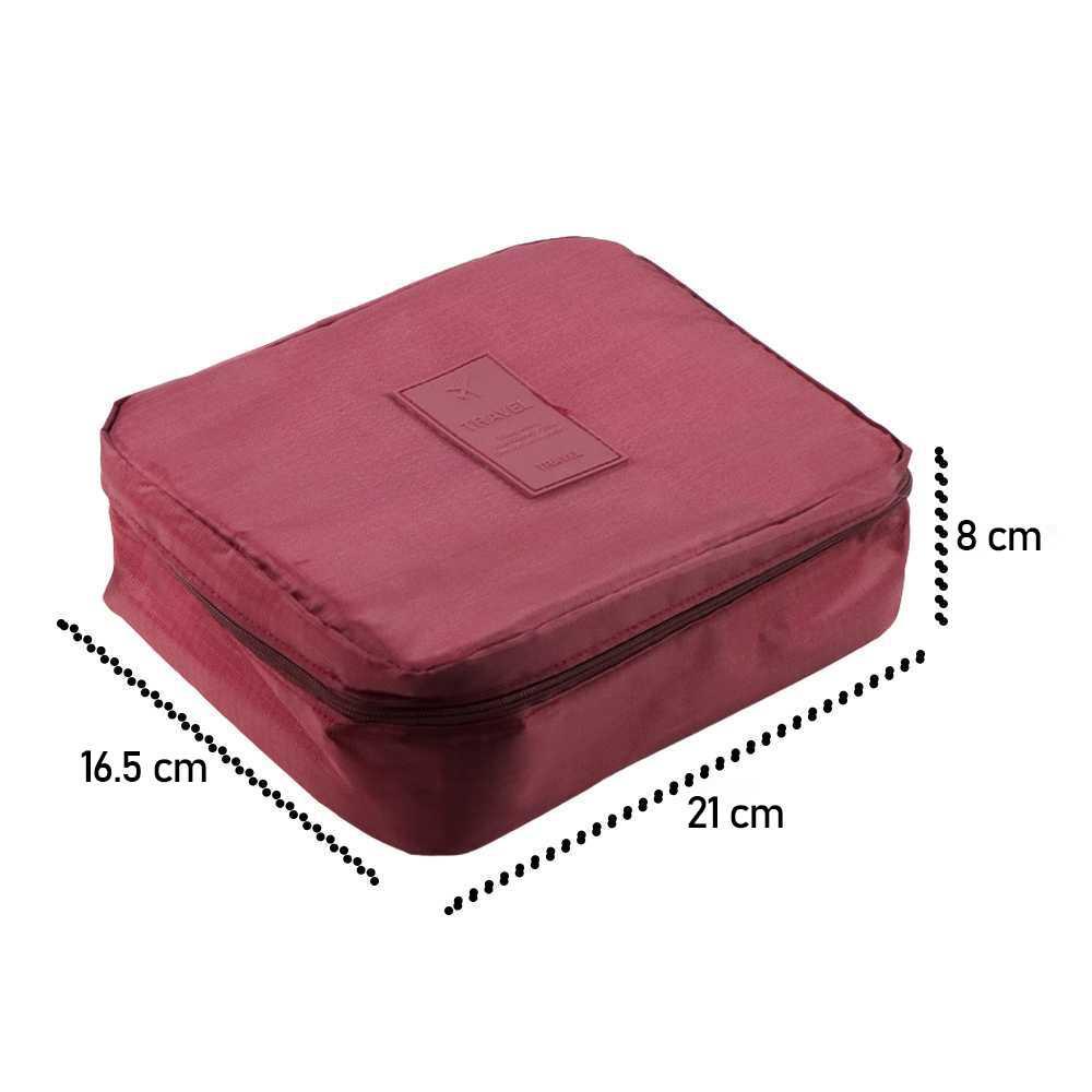 Tas Travel Bag in Bag Organizer Make Up Kosmetik - XZ-8012 - Dark Red