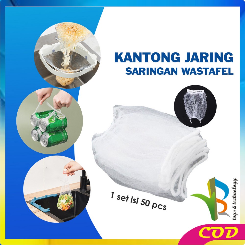 RB-C537 Saringan Wastafel Isi 50PCS Kantong Jaring Jala Penyaring Sampah Wastafel Sink Dapur / Filter Saringan Sampah Kitchen Sink Anti Mampet