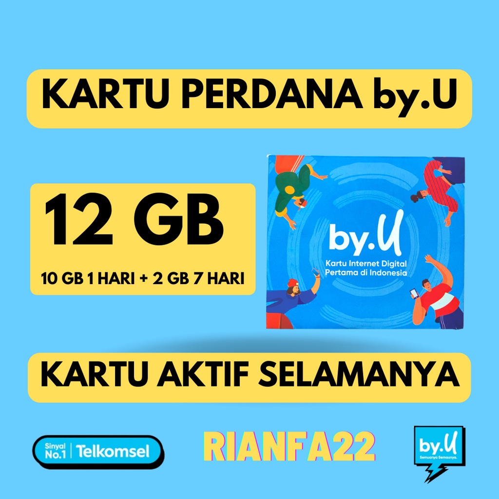 Promo Kartu Perdana by.U byU by U Kuota 12 GB 1 HARI