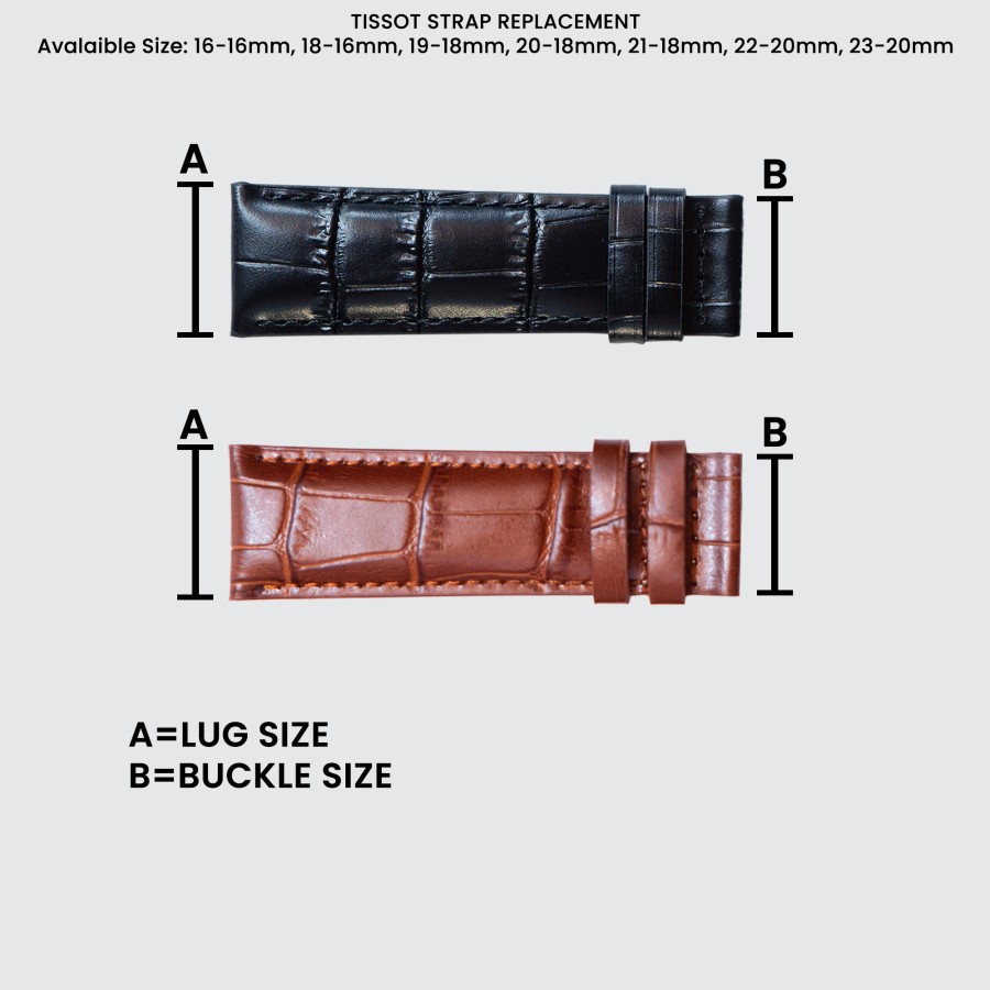 Tali Kulit Jam Tangan Strap Leather Kulit 16mm 18mm 20mm 21mm