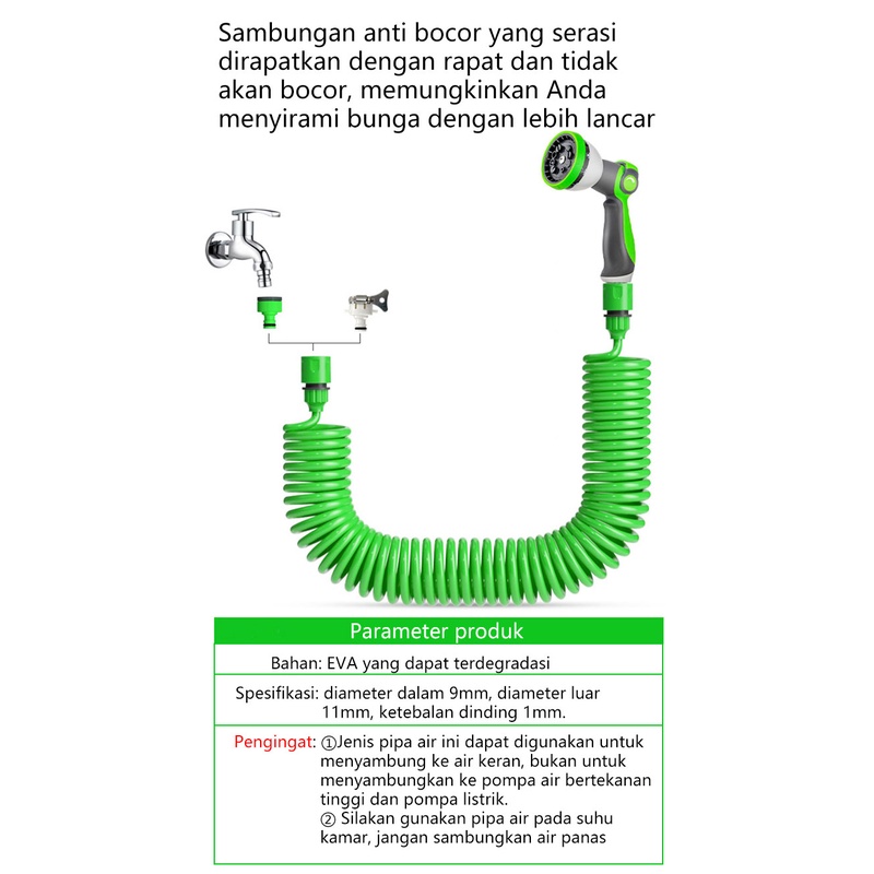 15M/20M/30M/40M Retractable Coil Magic Fleksibel Taman Selang Air Pembersih Mobil musim Semi Pipa Selang Plastik Penyiraman Tanaman W/Spray Gun