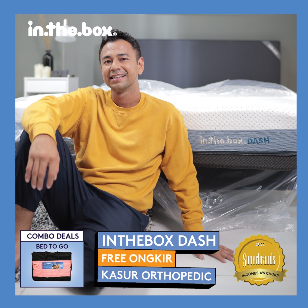 [PROMO] Kasur INTHEBOX Dash Pocket Spring | GRATIS Kasur Bed To Go + Bantal  | Ukuran Kasur 90x200, 100x200, 120x200, 140x200, 160x200, 180x200, &amp; 200x200 | Garansi 10th
