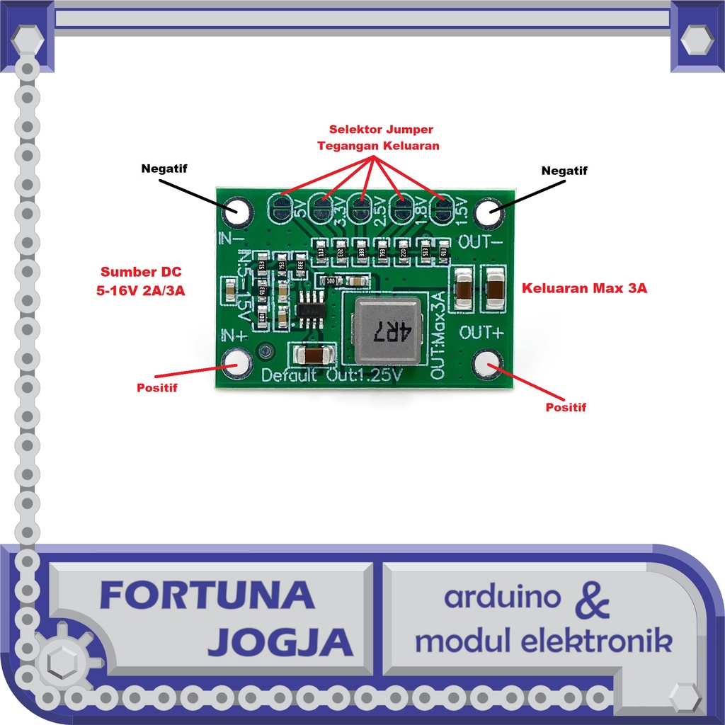 CA-1235 MP1495 3A DC-DC Buck Converter Step Down Selectable Output