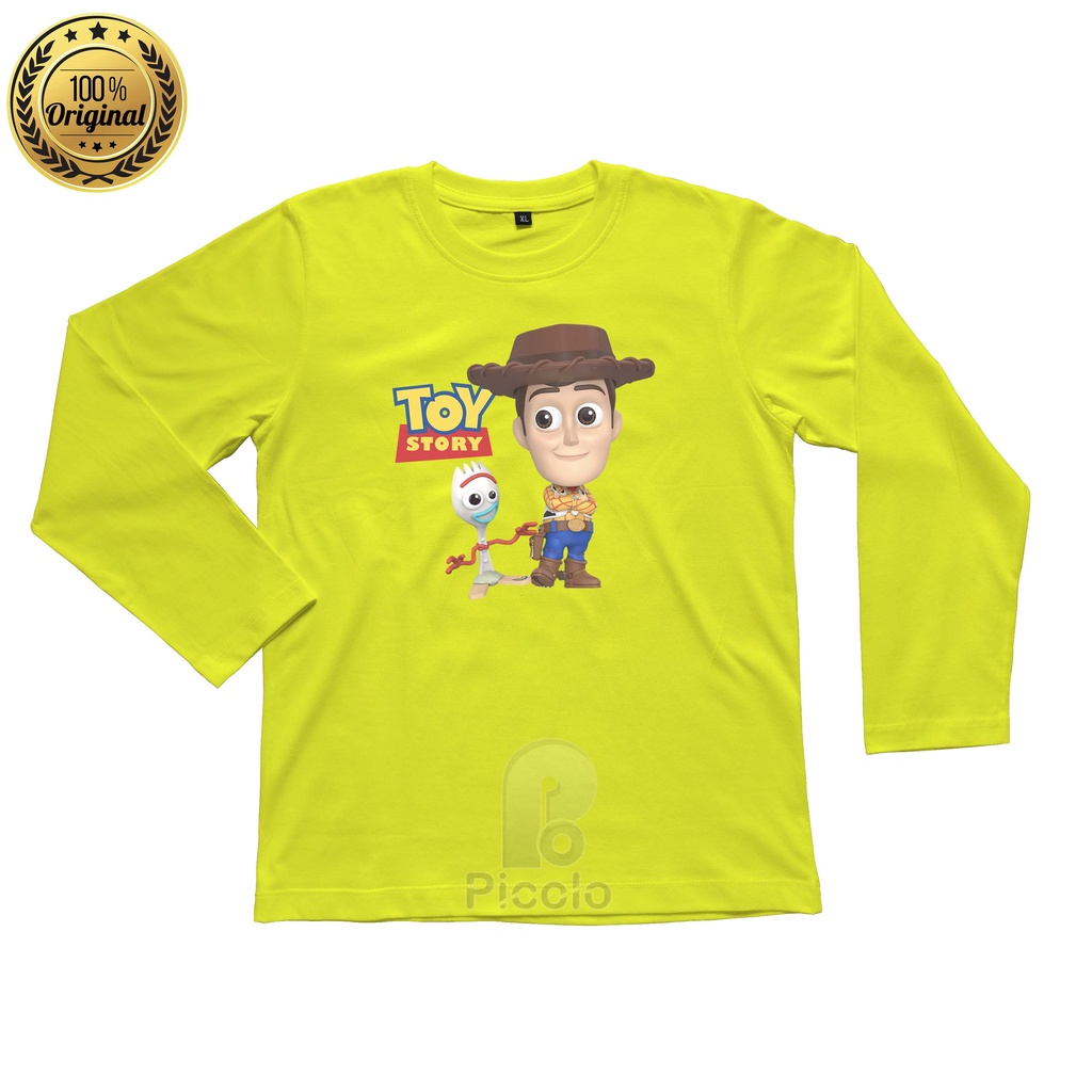 (FREE NAMA) BAJU KAOS ATASAN LENGAN PANJANG ANAK MOTIF KARTUN TOY STORY UNISEX