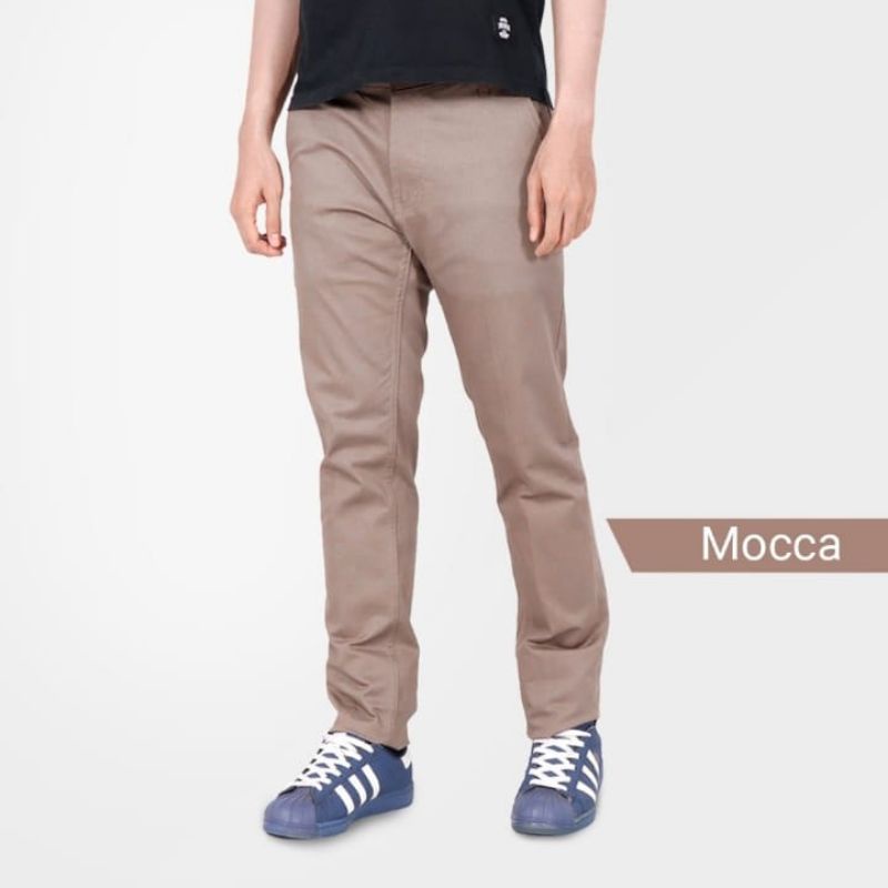 CELANA CHINO Panjang pria Slimfit KERJAHARIAN CHINOS CINO Santai Casual Formal Hitam Abu Cream Army