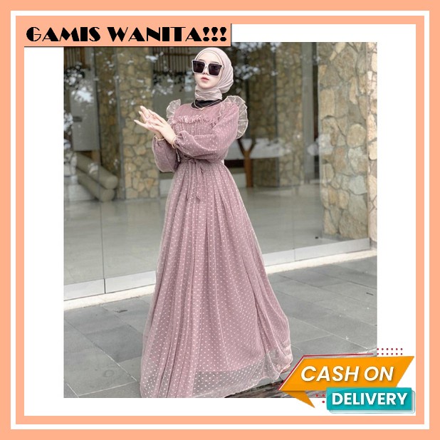 Ans Dress Gamis Kondangan Mewah Bahan Ceruty Dress Remaja Muslimah Gamis Kekinian Terbaru 2023 Cod  