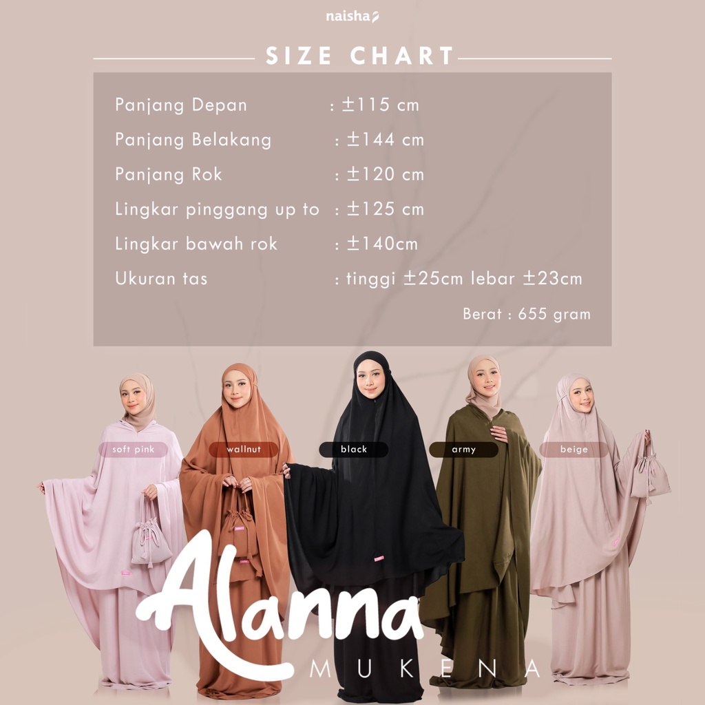 Allana Mukena - Giter Store - Mukena Katun Rayon 2in1 by Naisha