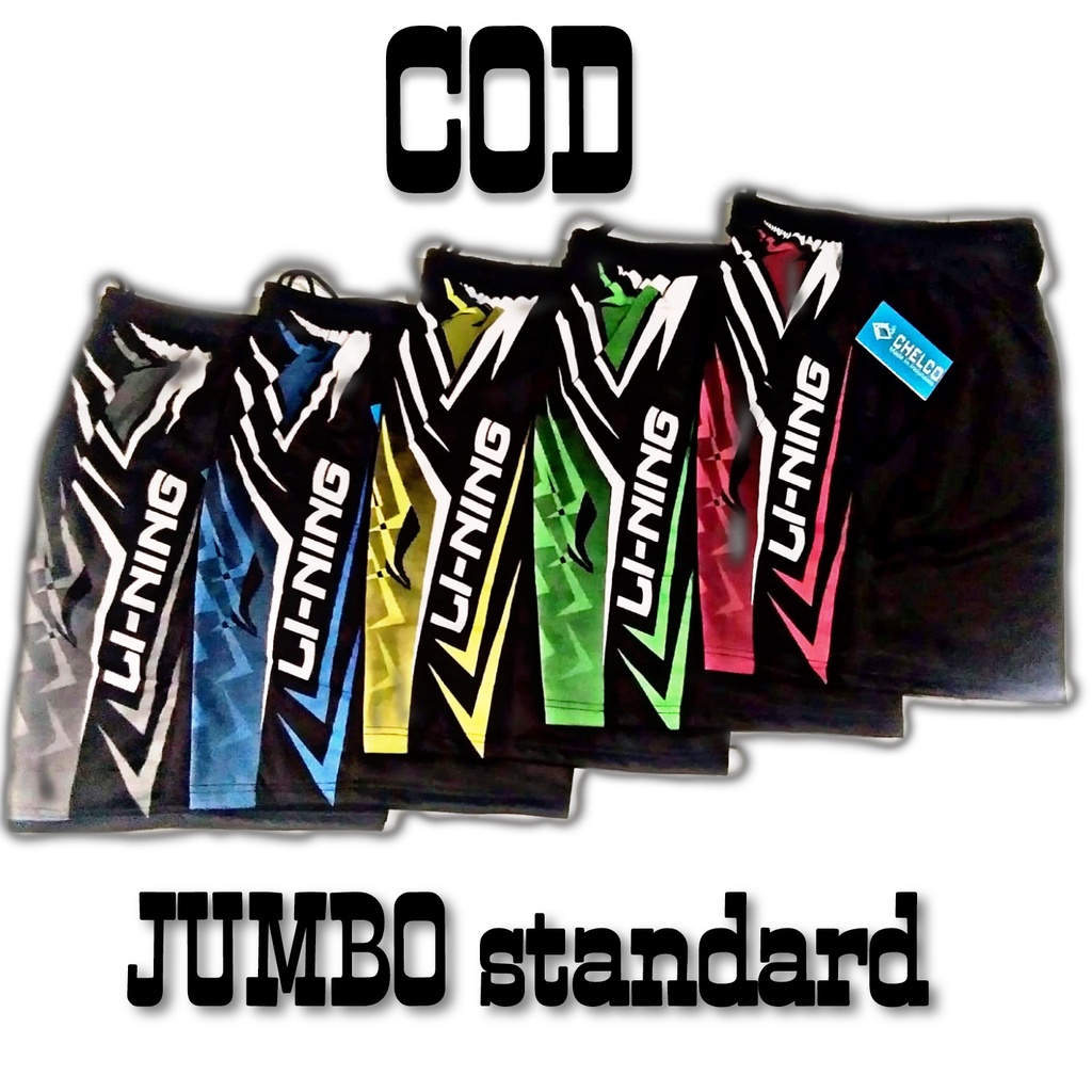 Celana pendek color pria motif LI NING full printing