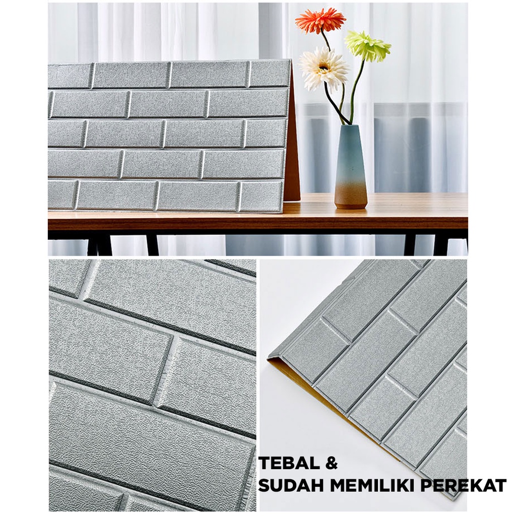 WALLPAPER 3D XPE FOAM BATA RATA POLOS | 3D WALL FOAM | WALLPAPER STIKER TEMBOK